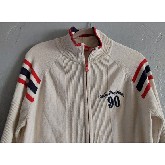 Vintage,Sweater Women XL,U.S.polo ASSN 1990,Full Zipper,short,cotton, Nylon,Span - Picture 4 of 10